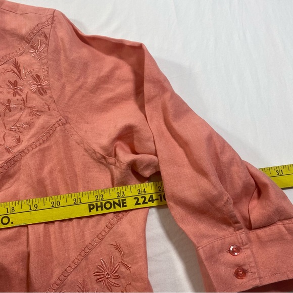 Edward Woman Linen Cardigan Top Women’s 2X Button down long sleeve Top shirt - Picture 3 of 9